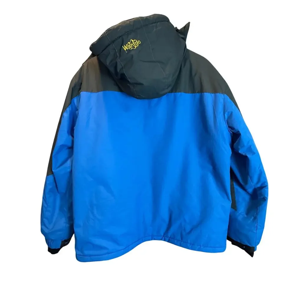Wantdo Men Winter Ski Jacket Coat Hooded Parka Blue Gray Waterproof M Medium